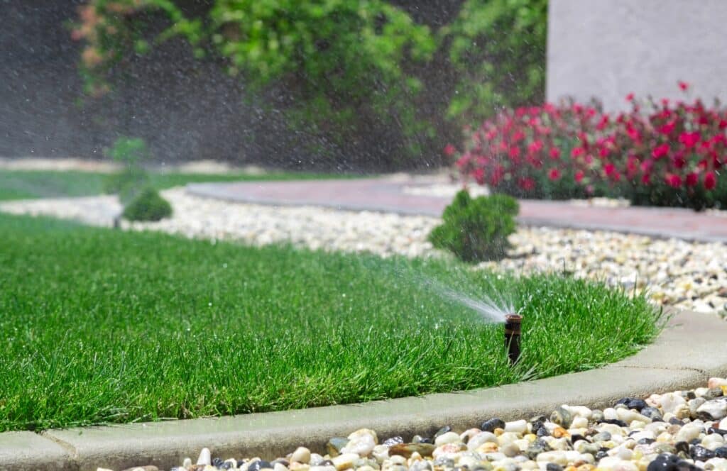 Bewaesserung in einem Garten